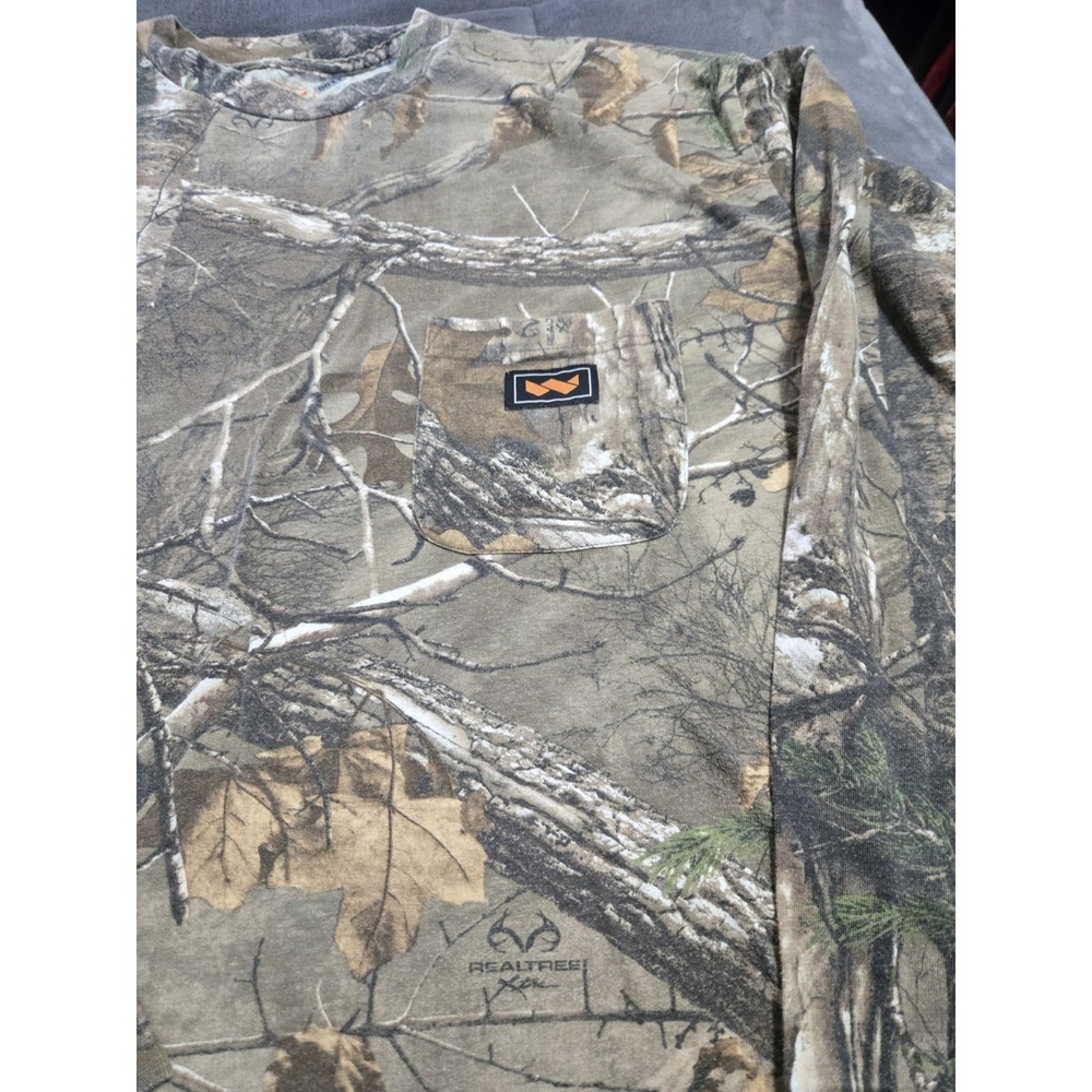 Walls Camo Tee Men's (XL) Vintage Realtree Hardwoods Long Sleeve‎ Hunting Shirt